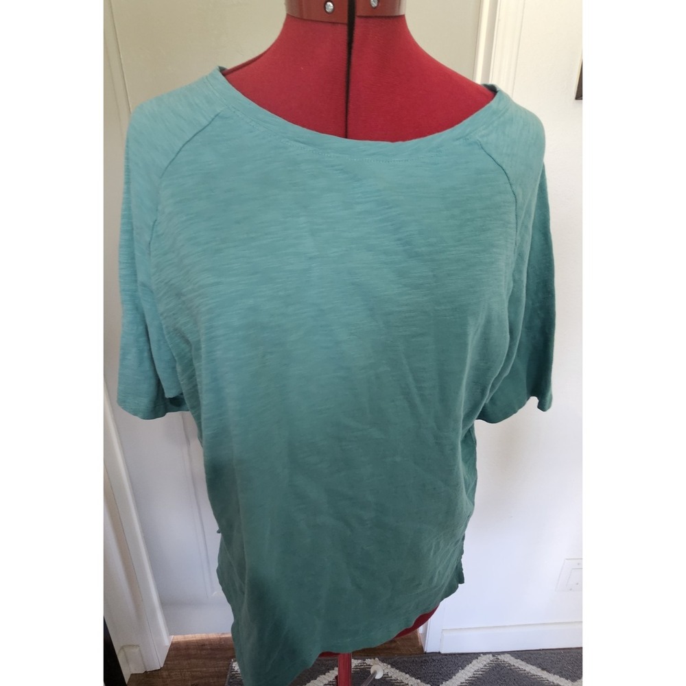 Peruvian Connection Teal Blue Short Sleeve Tee Top